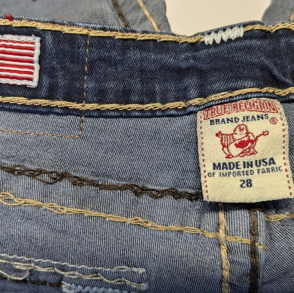 True Religion Joey Blue Denim capris Size 28 - Picture 14 of 16